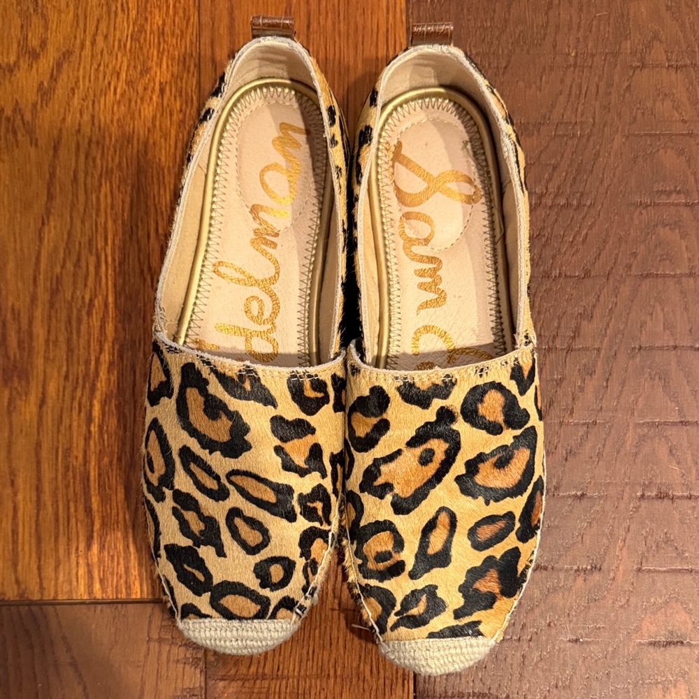 Sam Edelman Leopard Print Espadrille Flats - Tan & Black - Picture 2 of 5